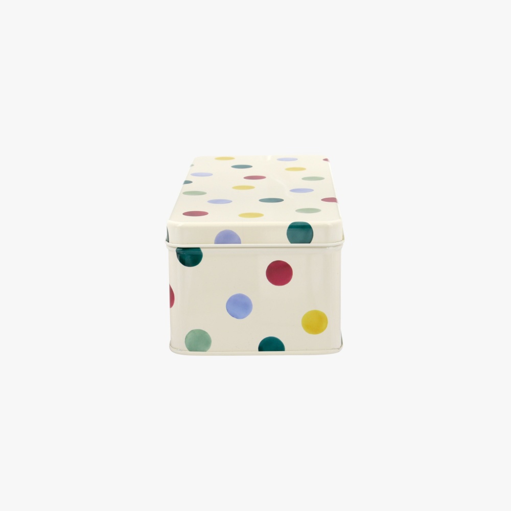 Polka Dot Print Long Deep Storage Tin By Emma Bridgewater